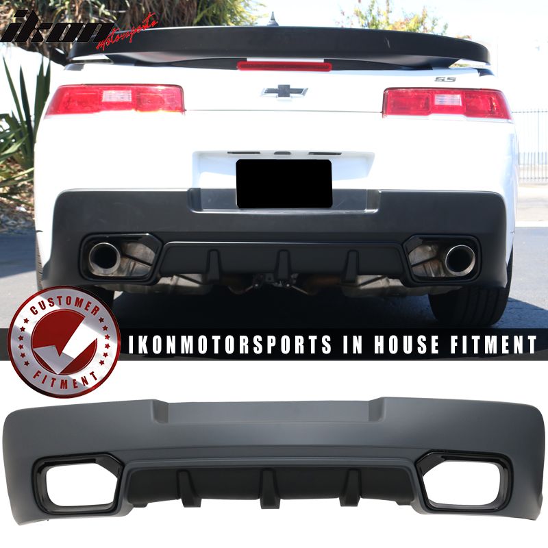 Fits 2014-2015 Chevrolet Camaro Rear Lower Bumper Cover Conversion W/Diffuser Fin PP