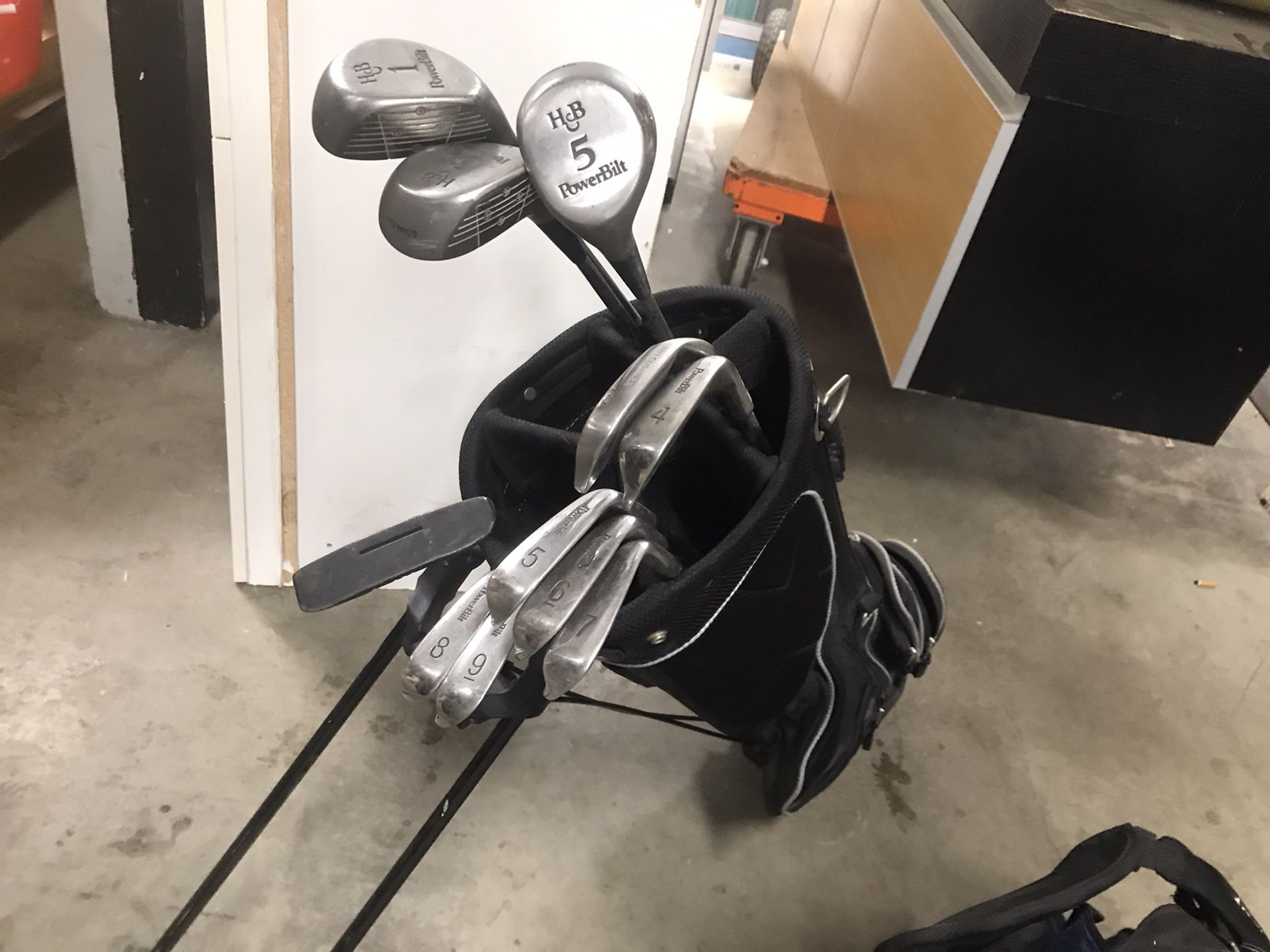 Used H&B Powerbilt Fuzzy Zoeller Golf Clubs & Tour XT bag