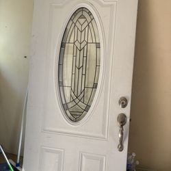 Metal Beveled Glass Door