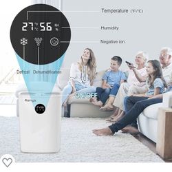 Rainyb Dehumidifier for Home 85oz(2500ml), Small Dehumidifier for 480 Sq.Ft, Ultra Quiet White