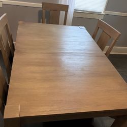 Wood Table With 6 Chairs And Leaf