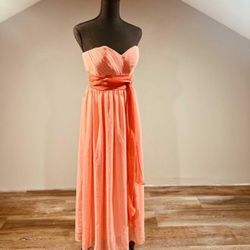 Coral Bridesmaid/ Prom Dress - Size 2