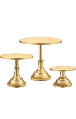 Juego de 3 stand para pasteles dorados