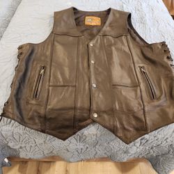 Leather Riding Vest 3x