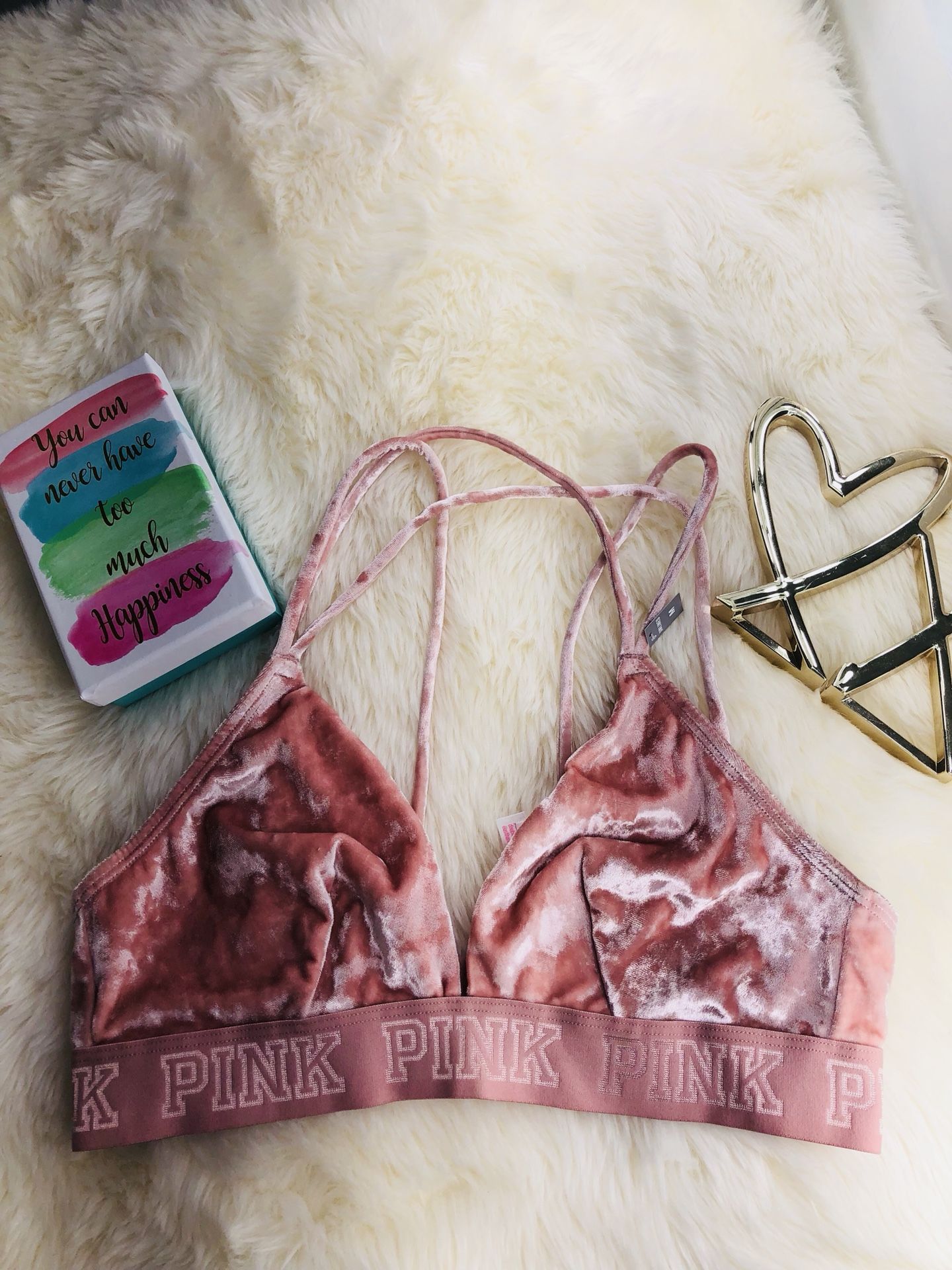 PINK/ Victoria's Secret Velvet Bralette & Thong set for Sale in