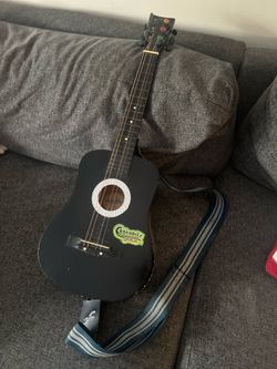 Mini Black Acoustic Guitar
