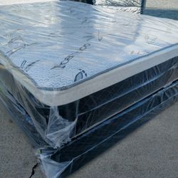 queen orthopedic bamboo pillow top mattress and box spring brand new " all Sizes Available TWIN, FULL, QUEEN, CALIKING, EKING"