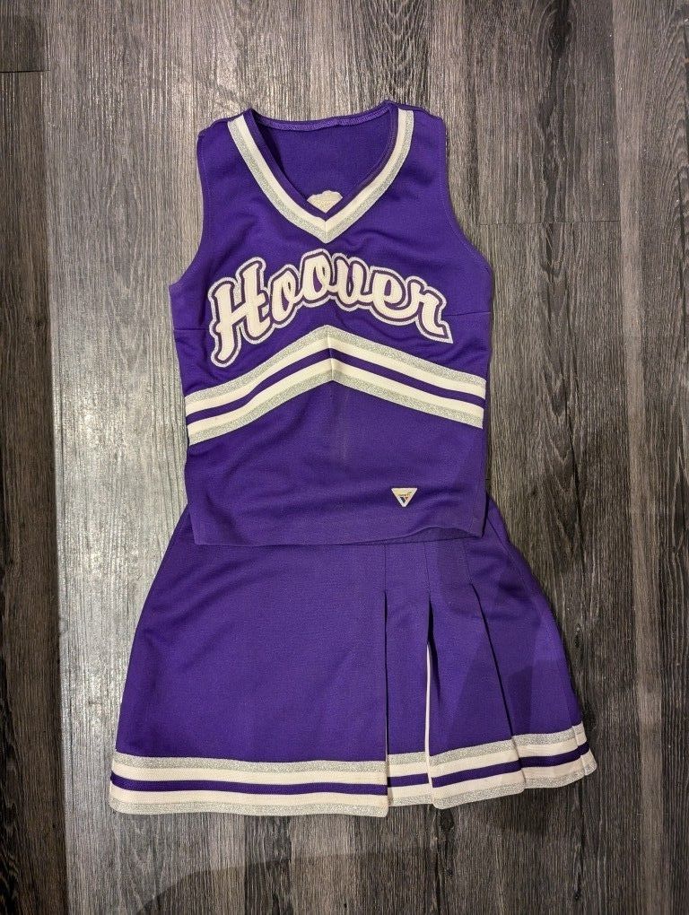 Adult Women's Cheerleader Outfit Costume Purple Skirt & Top