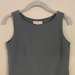 Amanda Smith Suit Top Women 2P Petite Green Sleeveless Wide Strap Round Neck