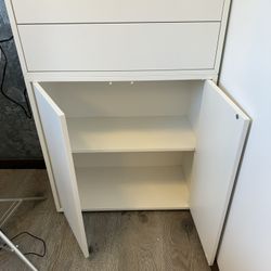 IKEA Cabinet with 2 doors and shelf, white/ Cabinet with 2 drawers, white