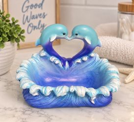 New Dolphin Soap Dish / Trinket Holder – Coastal Bathroom Decor