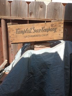 Vintage 1965 Wooden Crate "Campbell Soup Company Sacramento, Calif."