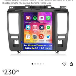 +64GB】 for Nissan Versa 2007-2011 Android Car Stereo with Wireless Carplay Android Auto, 9'' Touch Screen Car Radio GPS WiFi, Bluetooth SWC Mic Backup