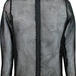 $10 Mens Fishnet Sweater XL Black and White edges stripes 