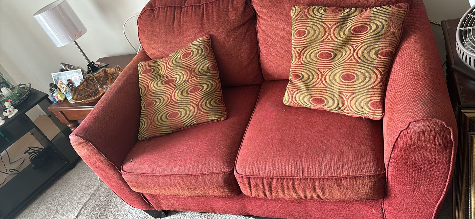2 Red Couches For Sale