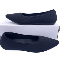 Arromic knit pointed toe slip on comfy casual flats women Size 7.5
