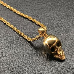 Skull Pendant Chain New Gold 