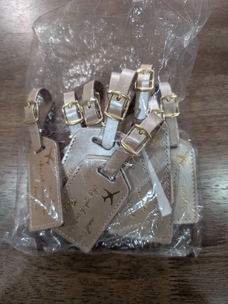 Gold luggage tags