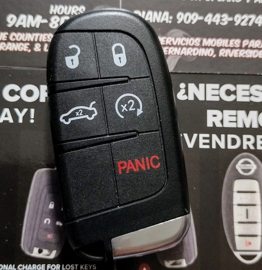 $120 in Pomona/Upland | 2011-24 Dodge Chrysler Jeep Smart Push Start Key Copy (Charger, Challenger, Dart, 300, Journey, Cherokee, Durango)