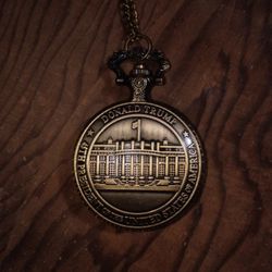 Donald J Trump Presidential Pocket Watch On Chain / Necklace