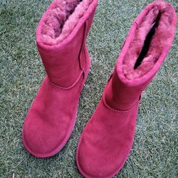 Koolaburra UGG 6 Boots women booties shoes Pink Excellent 