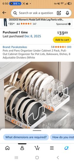 Under Cabinet Pots and Pans Organizer