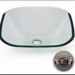 SQUARE CLEAR GLASS VESSEL SINK..... CHECK OUT MY PAGE FOR MORE ITEMS