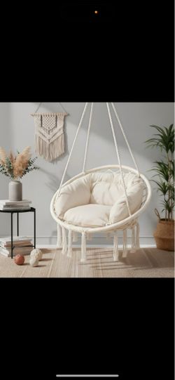 MoNiBloom Hammock Chair, Macrame Hanging Swing Chair with Padded Cushion, Max 350lbs, Hanging ❗️😍