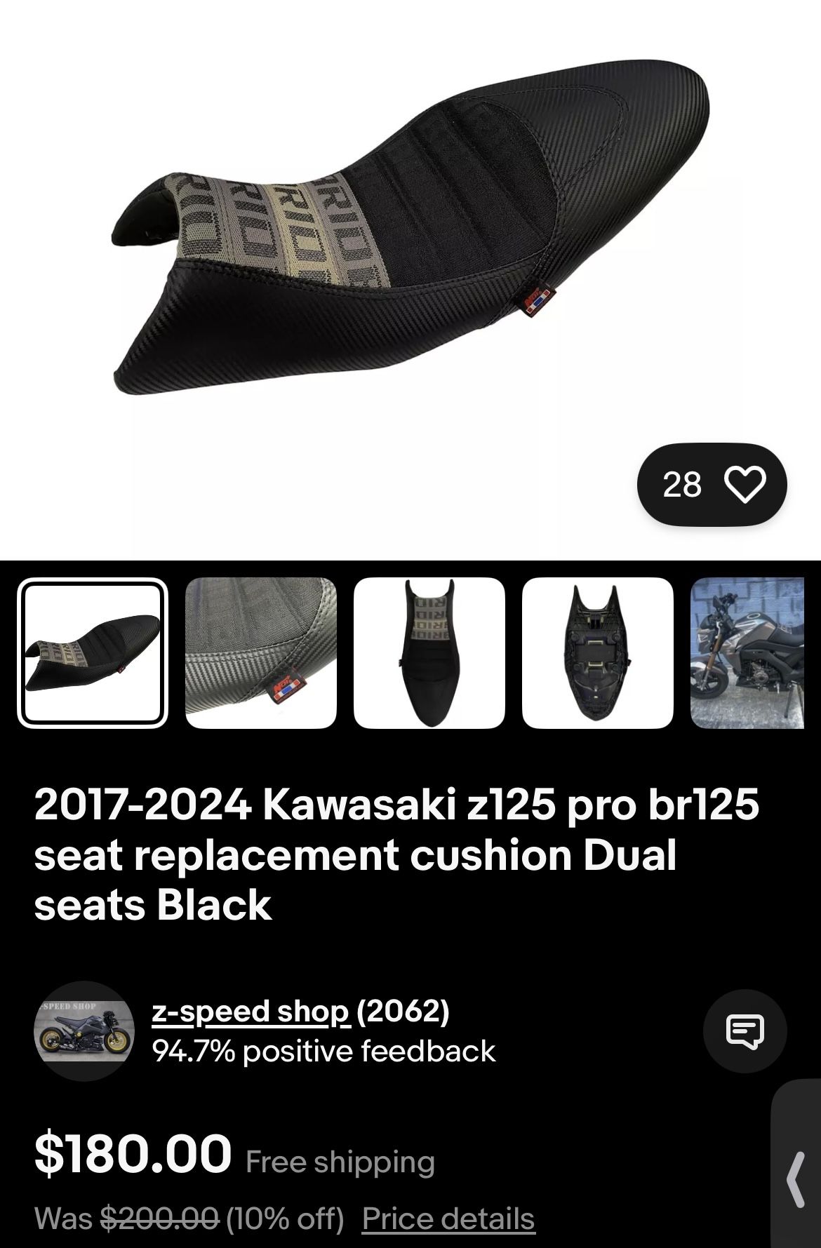 Kawasaki Z 125 PRO BRIDE Seat New