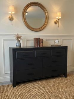 Black Modern 7-Drawer Dresser- - delivery available for additional fee