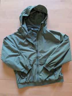 Sage Green Hooded Windbreaker Jacket