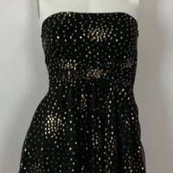 Strapless Black sparkle holiday dress S petite