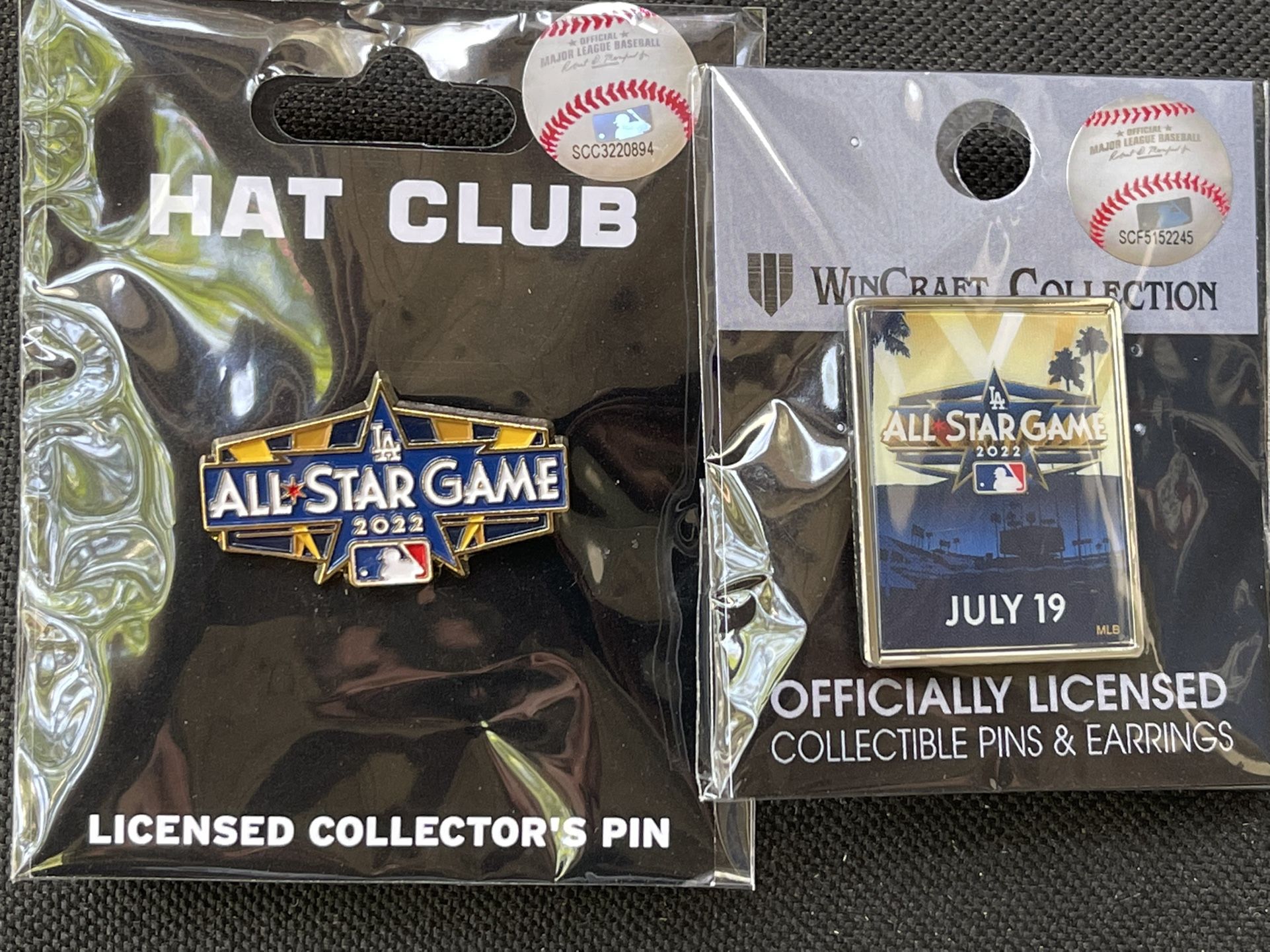 2022 MLB All-Star Game Hat Club EXCLUSIVE & July 19 Program WinCraft Pin Set