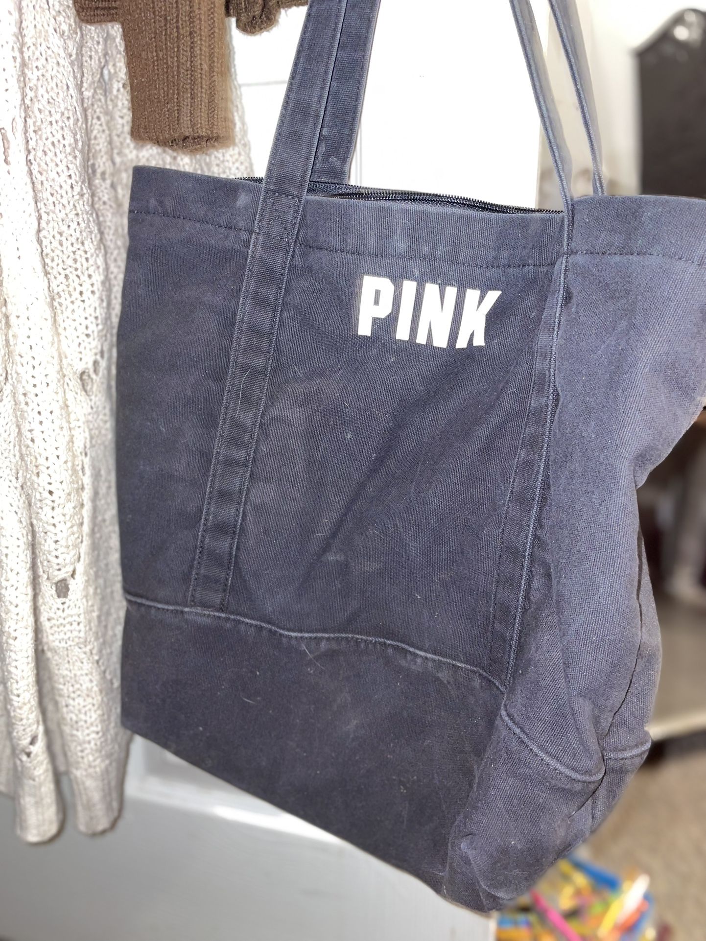Pink Black Canvas Bag