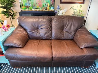 Leather love seat