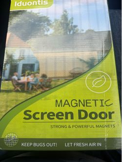 Magnetic Screen Door Hands-Free Bug Repellent 36x82 Inch Black