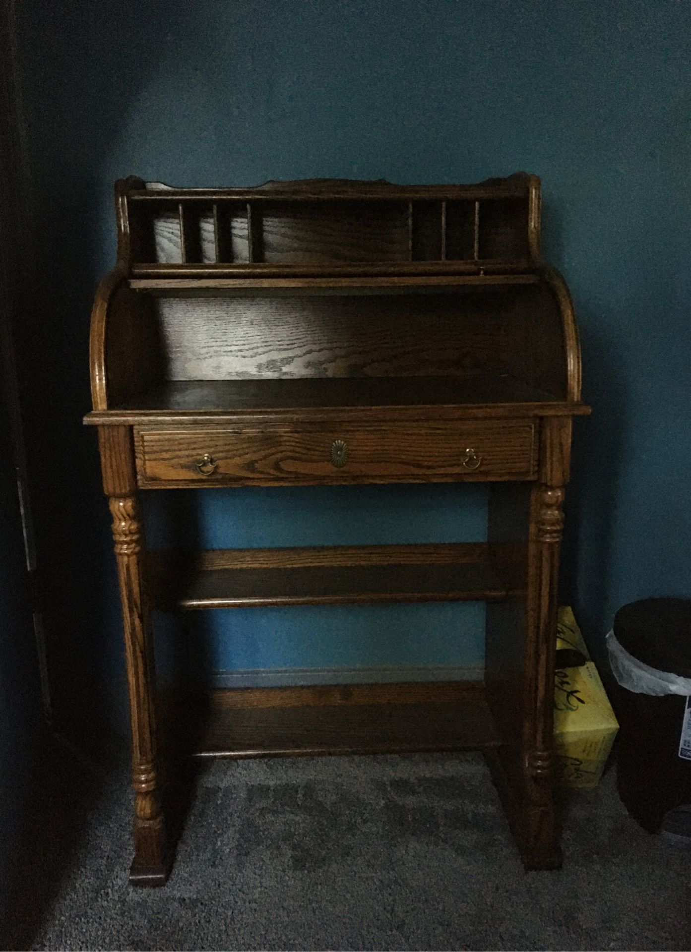 Antique Wooden roll top secretary desk