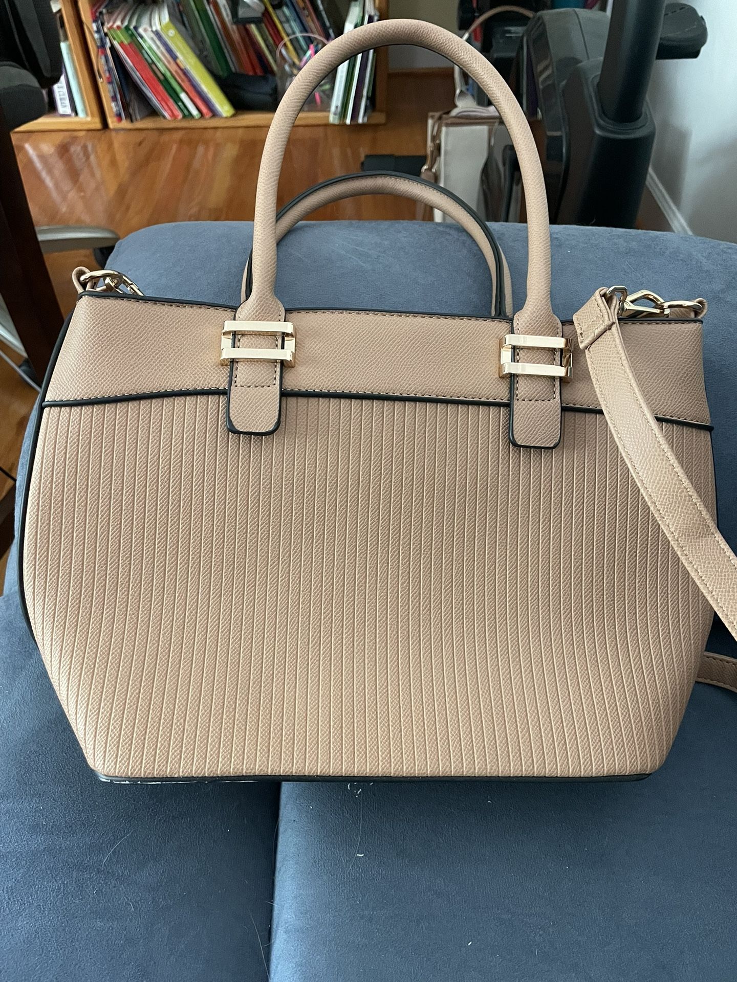Beige Crossbody And Tote Bag