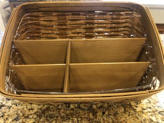 Longaberger Handmade In USA - Large Desktop Sort & Store w/ Liner 