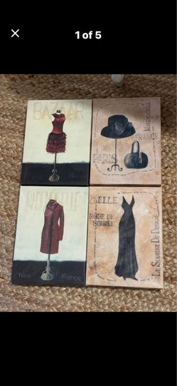 Parisian look canvas set of 4