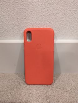 Brand New Genuine Apple iPhone XS Leather Phone Case Salmon Color
