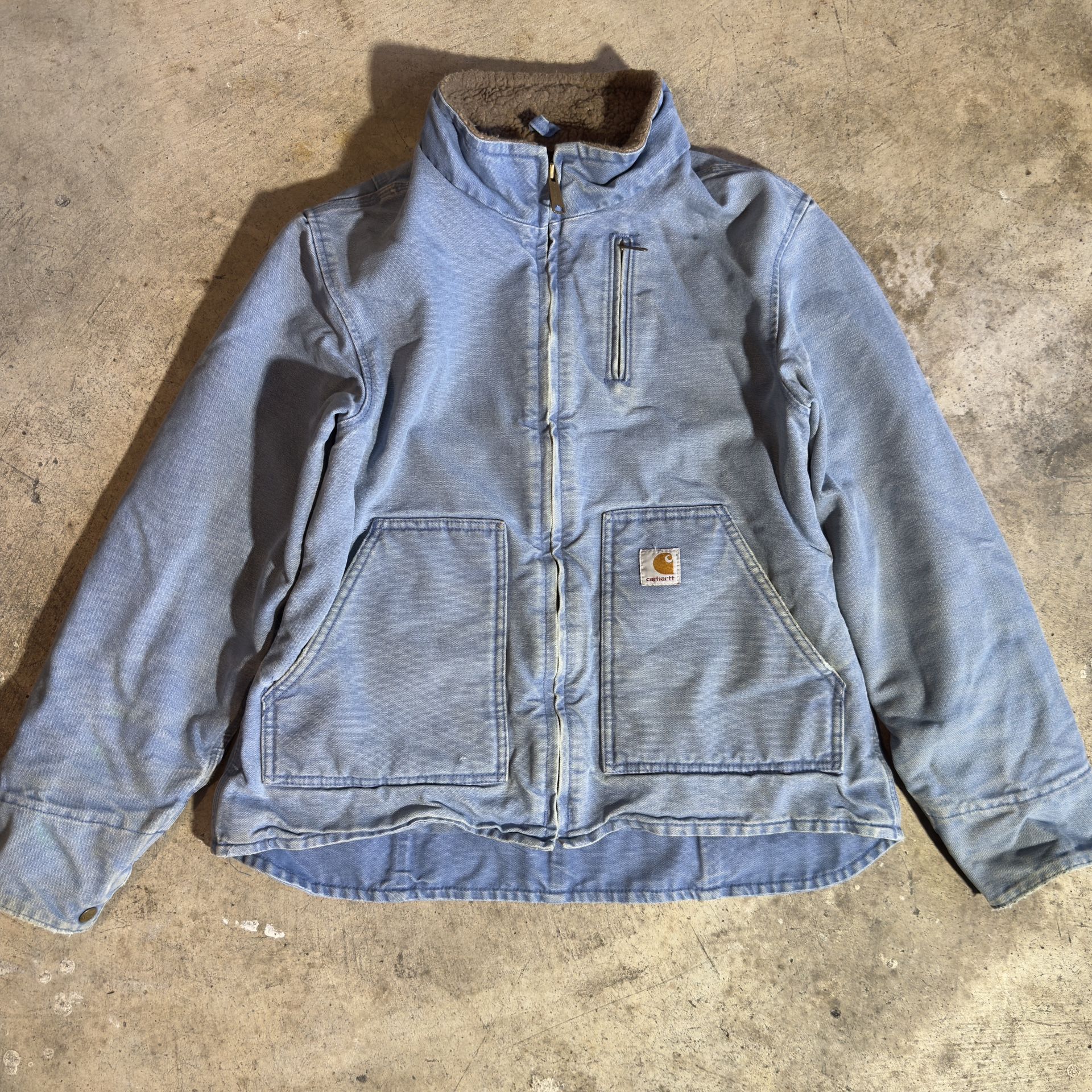 Carhartt Baby Blue Denim Chore Detroit Style Jacket