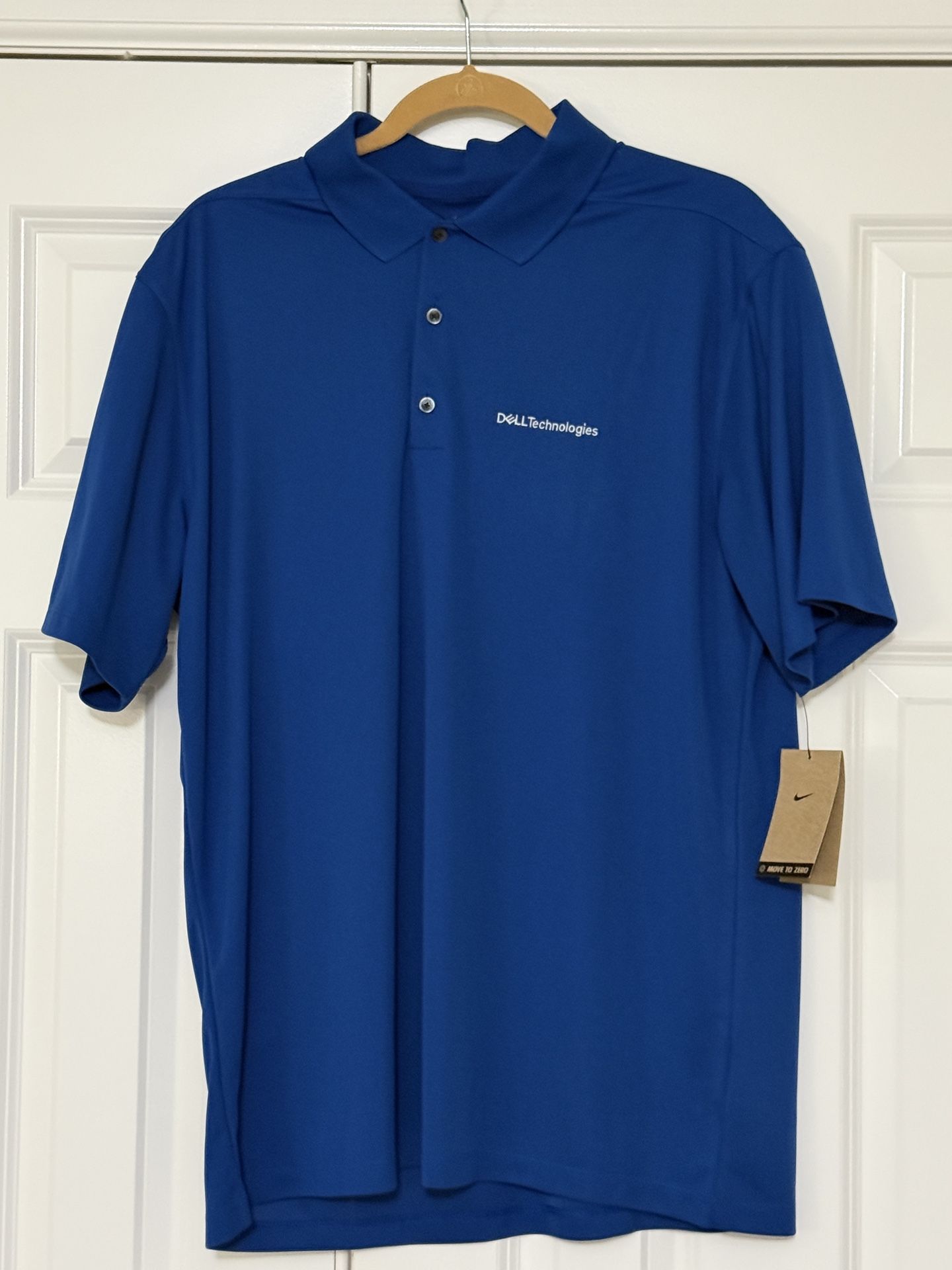 NIKE GOLF SHIRT Dell Technologies Logo LARGE Blue NEW w/ TAGS