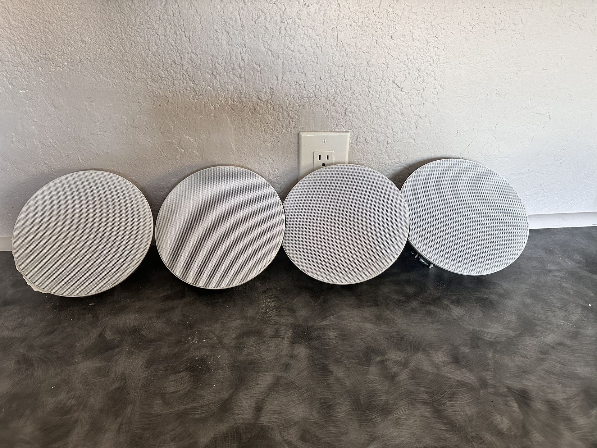 4 Pyle PDICBT852RD 8 Inch 250 Watt Bluetooth In Ceiling Wall 2 Way Flush Mount Home Indoor Stereo Speakers System Pair, White