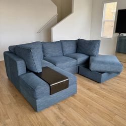 Lovesac Blue Chenille 5 Seat 5 Side Sactional - 🚚 FREE DELIVERY // $50 FINANCING 💸