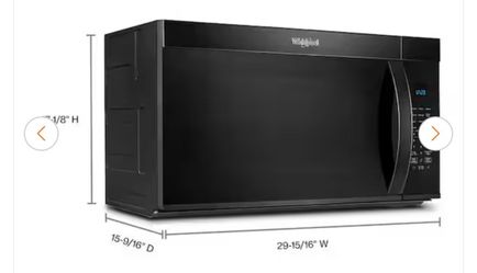 Whirlpool 30 in. Over-the-Range Microwave Black Sensor Cooking