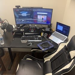 Hole Set Up. Ps5 34inch Curve Monitor. Pro Recently Appeared On VortexDell Laptop Podcast Or Streaming Equipment. Desk That Raises Up And Down 