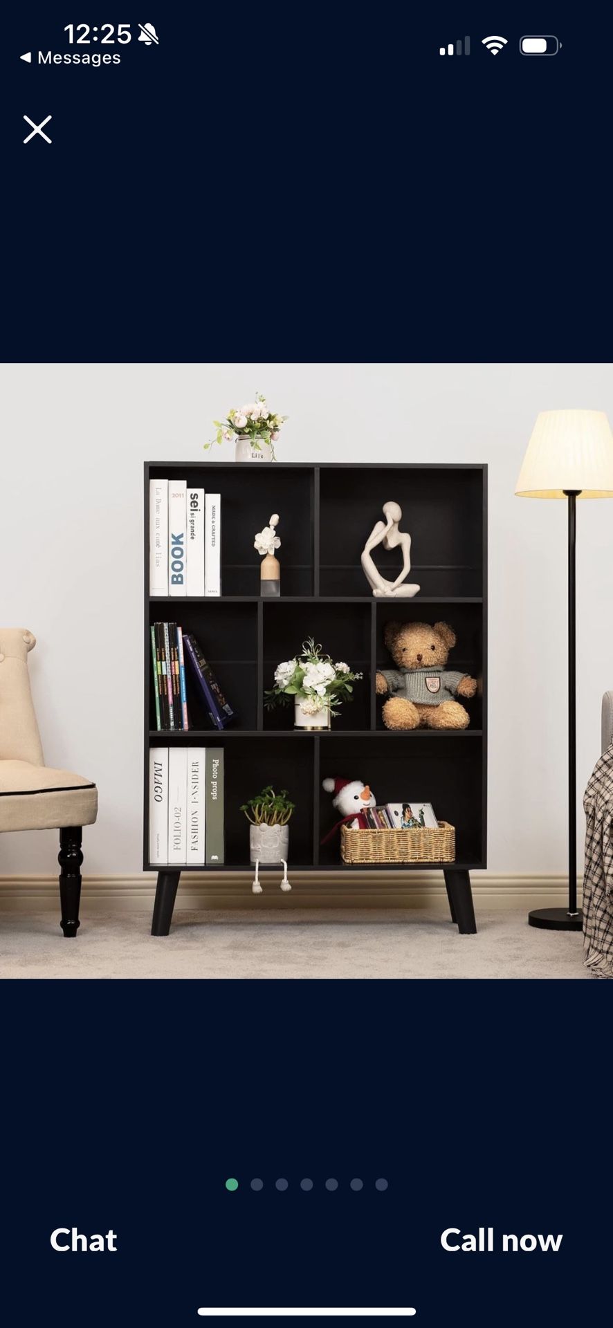 Black Bookshelf,3 Tier Modern Bookcase