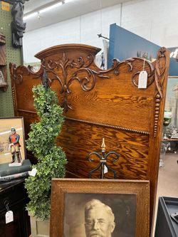 Antique Oak Full Size Bed Frame