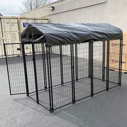 $290 (New in Box) Large heavy duty kennel with cover dog cage crate pet playpen (8’l x 4’w x 6’h)